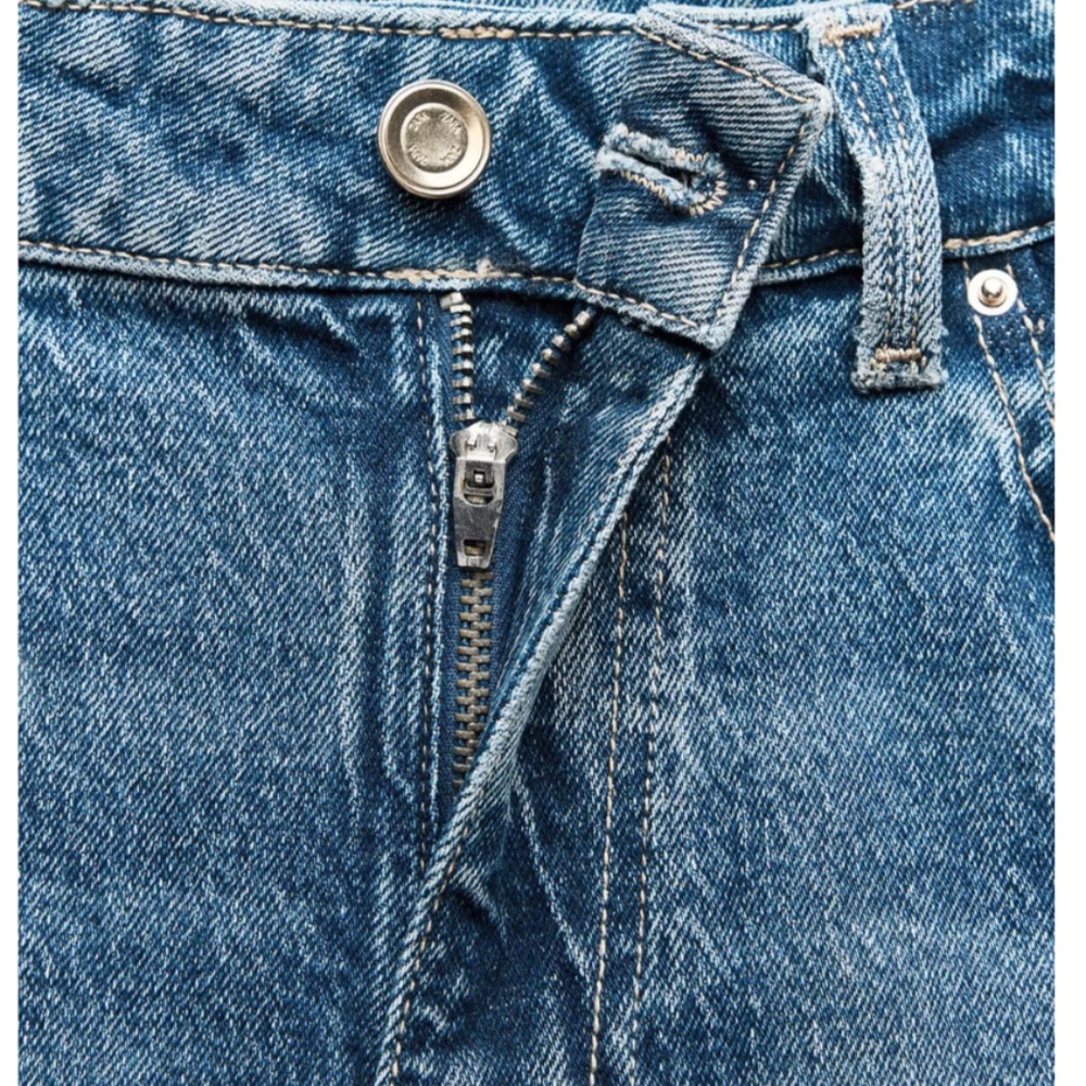 Zara Size 8 HIGH RISE Z1975 BELTED STRAIGHT LEG JEANS - Picture 6 of 6